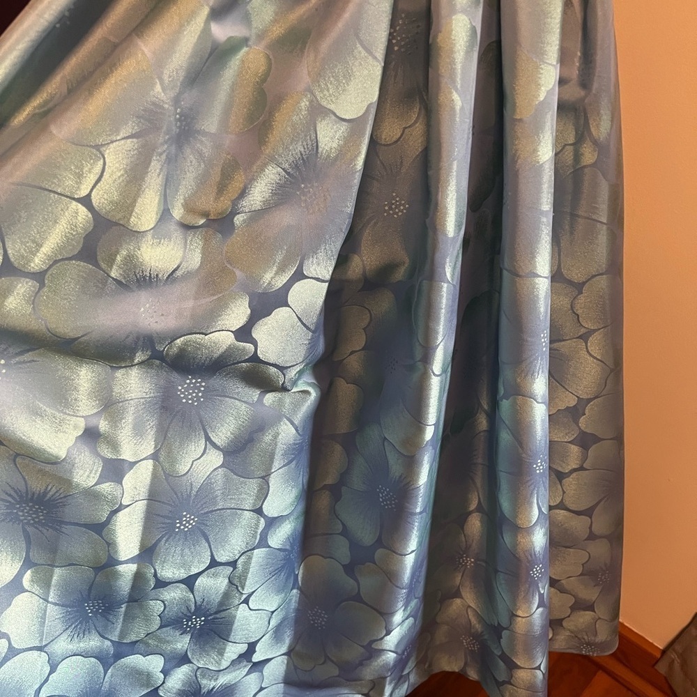Theia Strapless Tea Length Formal Gown - Picture 4 of 15